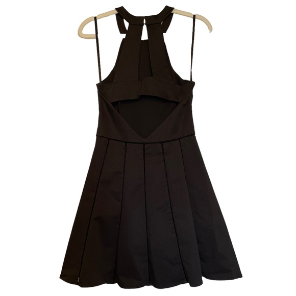 Parker Phillip Halter Fit & Flare Black Mini Dress Size S - Picture 2 of 5